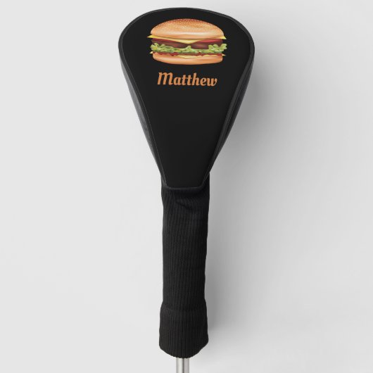 Hamburger Fast Food Illustration mit Individuelle Golf Headcover (Vorderseite)