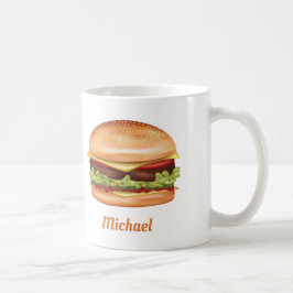 Hamburger Fast Food Illustration mit Individuelle  Kaffeetasse