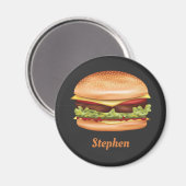 Hamburger Fast Food Illustration mit Individuelle Magnet (Vorderseite/Rückseite)