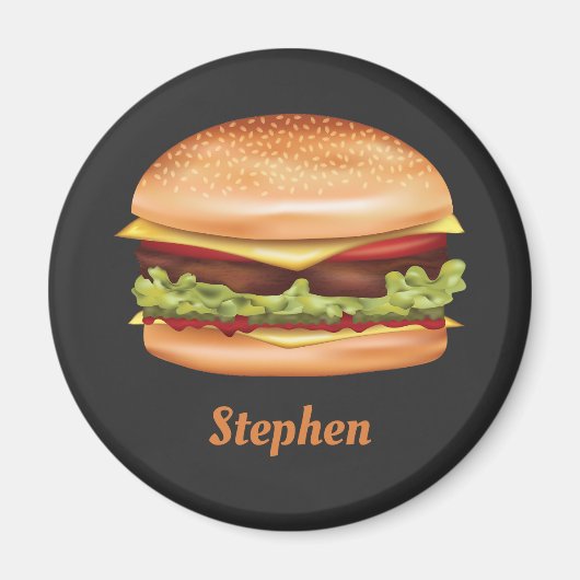 Hamburger Fast Food Illustration mit Individuelle Magnet (Vorne)