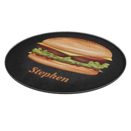 Hamburger Fast Food Illustration mit Individuelle Schneidebrett (Ecke)