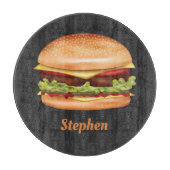 Hamburger Fast Food Illustration mit Individuelle  Schneidebrett (Vorderseite)