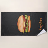 Hamburger Fast Food Illustration mit Individuelle Strandtuch (Vorderseite)