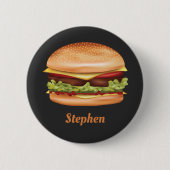 Hamburger-Fast-Food-Illustration mit individuellem Button (Vorderseite)