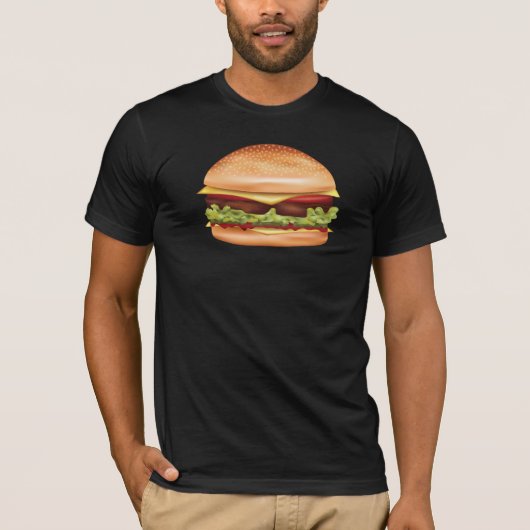 Hamburger Fast Food Illustration T-Shirt (Vorderseite)