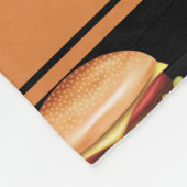 Hamburger Fast Food Muster auf schwarz mit Namen Fleecedecke (Ecke)