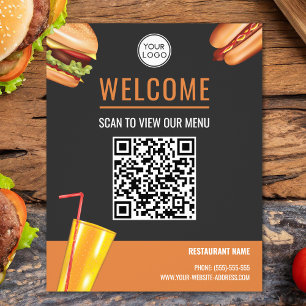 Hamburger Fast Food Restaurant Scanne um die Speis Flyer