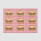 Hamburger Fast Foods auf Red Gingham Pattern Seidenpapier (Vorderseite)