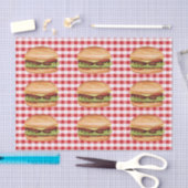 Hamburger Fast Foods auf Red Gingham Pattern Seidenpapier (Handwerk)