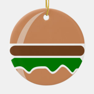 Hamburger Fastfood ein Sandwich Keramik Ornament