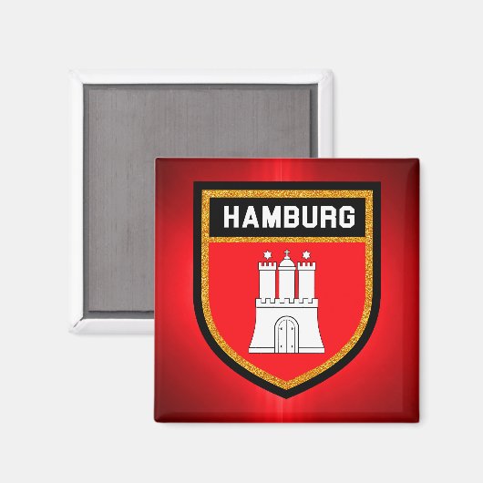 Hamburger Flagge Magnet (Vorderseite/Rückseite)