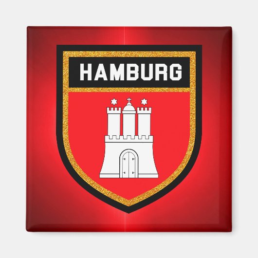 Hamburger Flagge Magnet (Vorne)