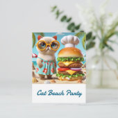 Hamburger for Beach Party for Cat Lovers Postkarte (Stehend Vorderseite)