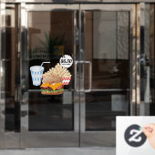 Hamburger Fries Fast Food Fensteraufkleber (Büro Tür)