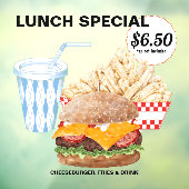 Hamburger Fries Fast Food Fensteraufkleber (Blatt 3)