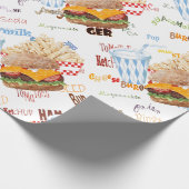 Hamburger Fries Fast Food GRILLEN Diner Geschenkpapier (Ecke)