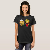 Hamburger Fries High Five Cool Fun Combo Snacks Fu T-Shirt (Vorne ganz)