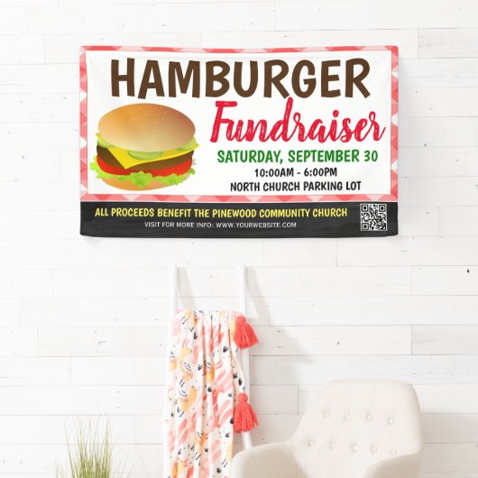 Hamburger Fundraiser-Banner mit qr-Code Banner (Insitu)