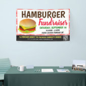 Hamburger Fundraiser-Banner mit qr-Code Banner (Messeveranstaltung)