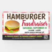 Hamburger Fundraiser-Banner mit qr-Code Banner (Horizontal)
