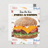 Hamburger Funny Fast Food Postkarte (Vorne/Hinten)