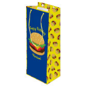 Hamburger Geburtstagsparty Burger Geschenktüte Für Weinflaschen (Rückseite Schrägansicht)