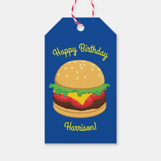 Hamburger Geburtstagsparty Geschenkanhänger (Vorderseite)