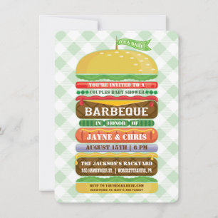 Hamburger Gender Neutral Baby Shower GRILLEN Einladung