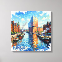 Hamburger Hafen Lichtreflexionen Leinwandkunst