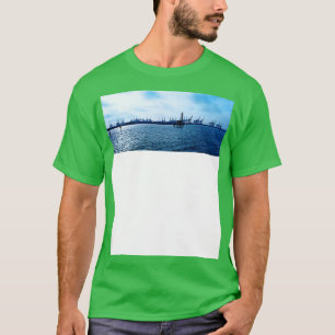 Hamburger Hafen mit vielen Kranen Foto T-Shirt