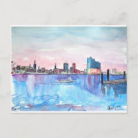 Hamburger Hafen Skyline und Elbe Philharmonic Hall