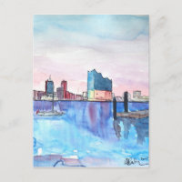 Hamburger Hafen Skyline und Elbe Philharmonic Hall
