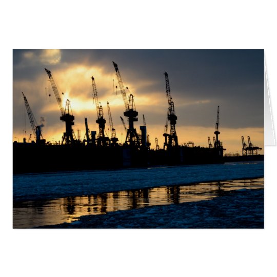 Hamburger Hafen Sonnenuntergang - Hamburg Karte