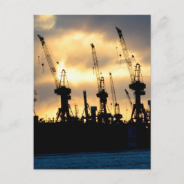 Hamburger Hafen Sonnenuntergang - Hamburg Postkarte