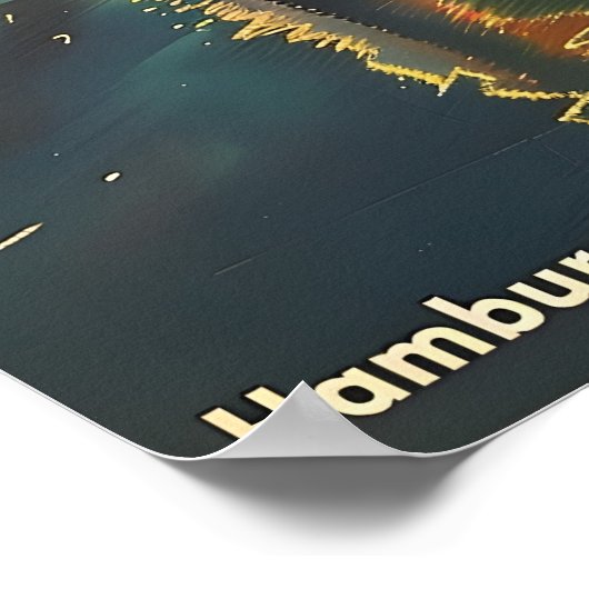 Hamburger Hafen Vintag Poster (Ecke)