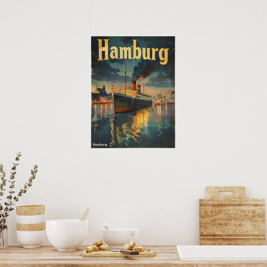 Hamburger Hafen Vintag Poster (Küche)