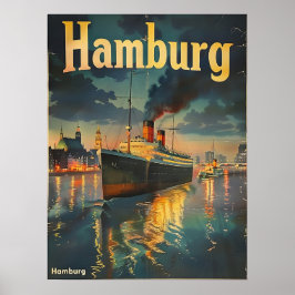Hamburger Hafen Vintag Poster