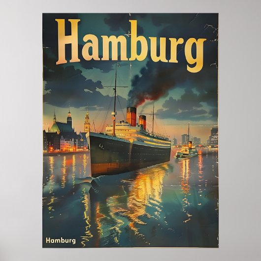 Hamburger Hafen Vintag Poster (Vorne)