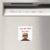 Hamburger Head Man über Weiß Magnet (In Situ (Geschirrspüler))