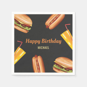 Hamburger Hot Dog BBQ Grill Essen Alles Gute zum G Serviette