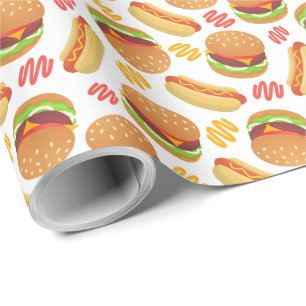 Hamburger & Hot Dogs Wrapping Paper Geschenkpapier