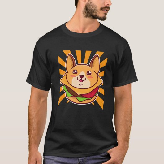 Hamburger Hundefutter Corgi T-Shirt (Vorderseite)