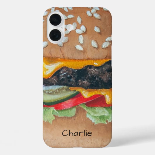 Hamburger Illustration individuelle Name Handys Fä Case-Mate iPhone Hülle (Rückseite)