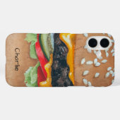 Hamburger Illustration individuelle Name Handys Fä Case-Mate iPhone Hülle (Rückseite (Horizontal))