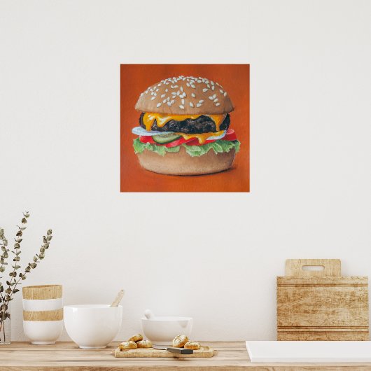 Hamburger Illustration Küchenplakat Poster (Küche)