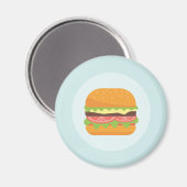 Hamburger Illustration mit Tomate und Salat Magnet (Vorderseite/Rückseite)
