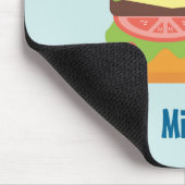 Hamburger Illustration mit Tomate und Salat Mousepad (Ecke)