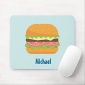 Hamburger Illustration mit Tomate und Salat Mousepad (Mit Mouse)