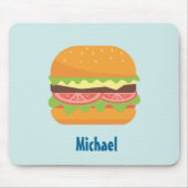 Hamburger Illustration mit Tomate und Salat Mousepad (Vorne)