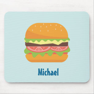 Hamburger Illustration mit Tomate und Salat Mousepad
